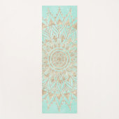 Mint en gouden mandala yogamat (Voorkant)