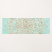 Mint en gouden mandala yogamat (Voorkant (horizontaal))