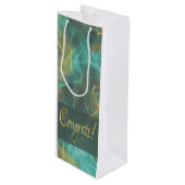 Mint en gouden waszak wijn cadeautas (Voorkant Gekanteld)