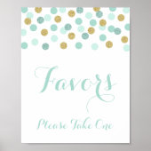 Mint- en goudschoenenavors Neem één teken Poster (Voorkant)