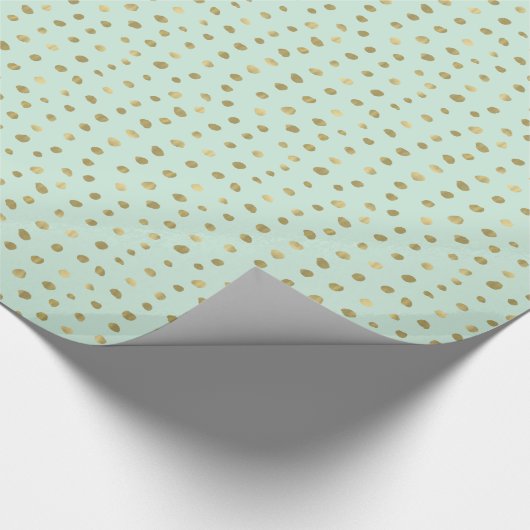 Mint- en goudStippen Cadeaupapier (Hoek)