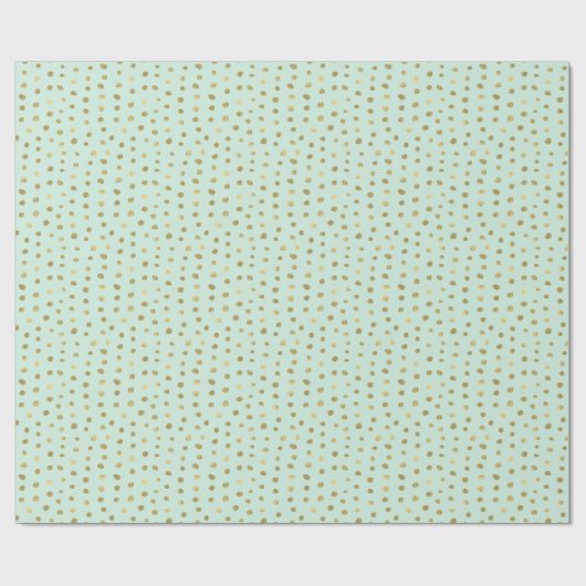 Mint- en goudStippen Cadeaupapier (Vlak)