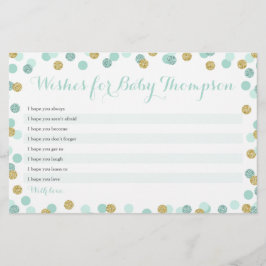 Mint- en goudwensen voor Baby shower voor Baby