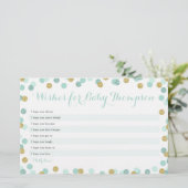 Mint- en goudwensen voor Baby shower voor Baby (Staand voorkant)