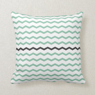 Mint en Gray Chevron Kussen
