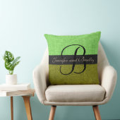 Mint en Green Elegant Monogram Wedding Kussen (Stoel)