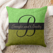 Mint en Green Elegant Monogram Wedding Kussen (Deken)