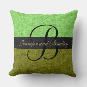 Mint en Green Elegant Monogram Wedding Kussen