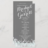 Mint en Grijs Twinkle Lights Wedding Program Programmakaart (Voorkant / Achterkant)