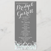 Mint en Grijs Twinkle Lights Wedding Program Programmakaart (Voorkant)