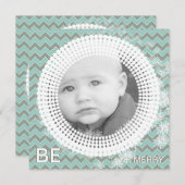 Mint en grijs Uw Baby Flat Photo Cards Feestdagenkaart (Voorkant / Achterkant)