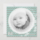 Mint en grijs Uw Baby Flat Photo Cards Feestdagenkaart (Voorkant)