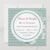 Mint en grijs Uw Baby Flat Photo Cards Feestdagenkaart (Achterkant)