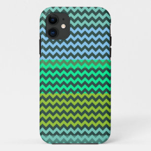 Mint en groen Chevron Zigzag Stripe Pattern Case-Mate iPhone Case