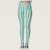Mint en groene strips leggings (Voorkant)