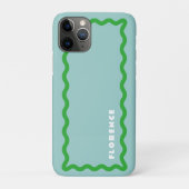 Mint en Heldergroen Squiggle met Tekst Case-Mate iPhone Case (Achterkant)