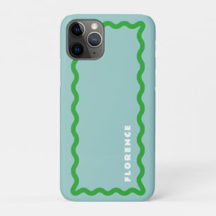 Mint en Heldergroen Squiggle met Tekst Case-Mate iPhone Case