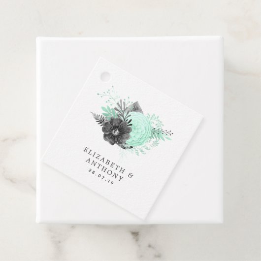 Mint en houtskool bedankjes labels (In situ)