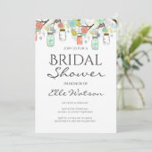 Mint en Koraal Bruidsfeest Uitnodiging, Trouwen Kaart (Staand voorkant)