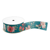 Mint en Koraal Grosgrain Lint (Spoel)