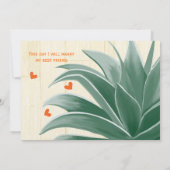 Mint en koraal Modern Succulent Wedding Invite Kaart (Achterkant)