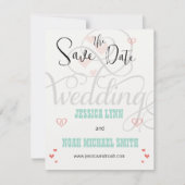 Mint en koraal sprookje bruiloft Save the Date Kaart (Voorkant)