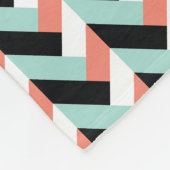Mint en koraal vervormingspatroon fleece deken (Hoek)
