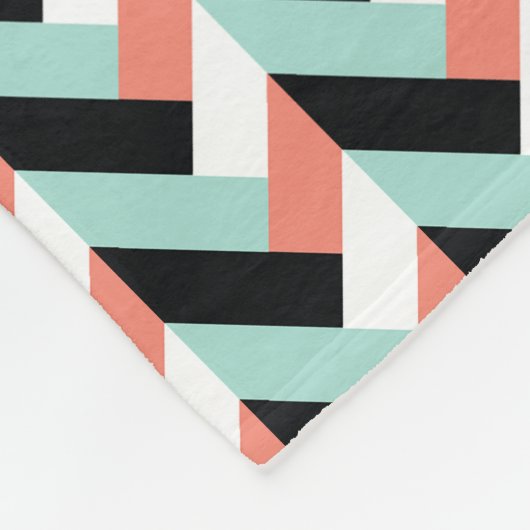 Mint en koraal vervormingspatroon fleece deken (Hoek)