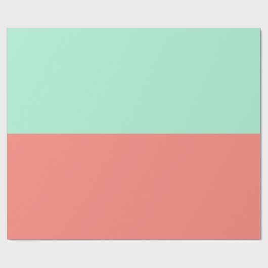 Mint en koraalkleurblok cadeaupapier (Vlak)