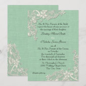 Mint en Lacey Ivory Bloemen Kaart (Voorkant / Achterkant)