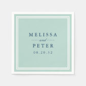 Mint en marineverbinding servetten (Voorkant)