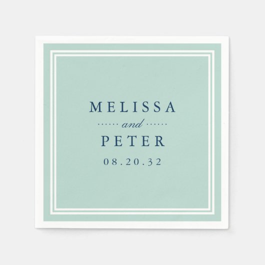 Mint en marineverbinding servetten (Voorkant)