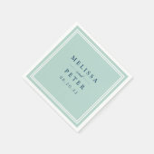 Mint en marineverbinding servetten (Hoek)