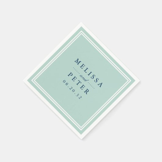 Mint en marineverbinding servetten (Hoek)