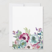 Mint en Mauve Floral Wedding Kaart (Achterkant)