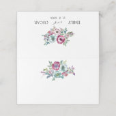 Mint en Mauve florale waterverf Plaatskaartje (Buitenkant ongevouwen)