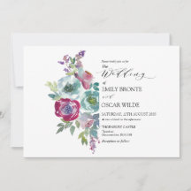 Mint en Mauve Waterverf Floral Wedding