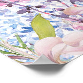 Mint en Mauve Wedding Waterverf Floral Poster (Hoek)