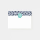 Mint en Navy Diamond Chevron Monogram Post-it® Notes (Voorkant)