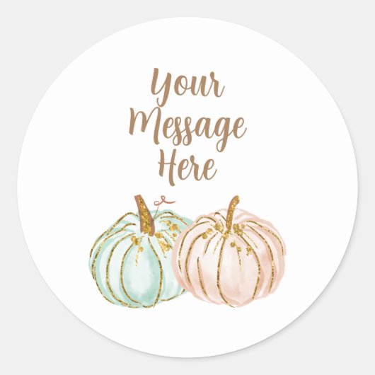 Mint en pappel pumpkin Uw bericht hier Sticker (Voorkant)