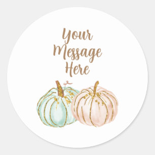 Mint en pappel pumpkin Uw bericht hier Sticker