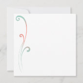 Mint en Peach Faded Vlourish Wedding Invitation Kaart (Achterkant)