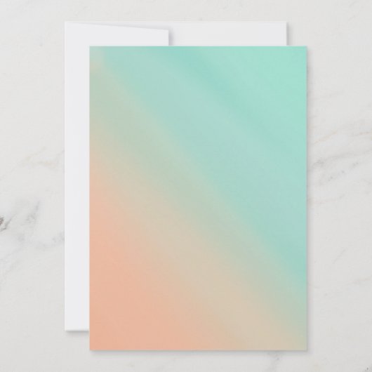 Mint en Peach Ombre Wedding Invitation Kaart (Achterkant)