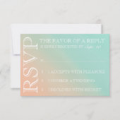 Mint en Peach Ombre Wedding Invitation rsvp (Voorkant)