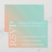 Mint en Peach Ombre Wedding Invitation rsvp (Voorkant / Achterkant)
