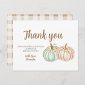 Mint en Peach Pomkin onthullen Dank u wel Bedankkaart (Voorkant / Achterkant)