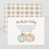 Mint en Peach Pumpkin-Baby Boeken invoegen kaart (Voorkant / Achterkant)