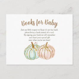 Mint en Peach Pumpkin-Baby Boeken invoegen kaart