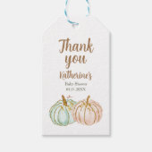 Mint en Peach Pumpkin Dank u Label. CadeauLabels (Voorkant)