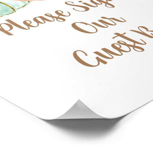 Mint en Peach Pumpkin Gelieve onze gast te onderte Poster (Hoek)